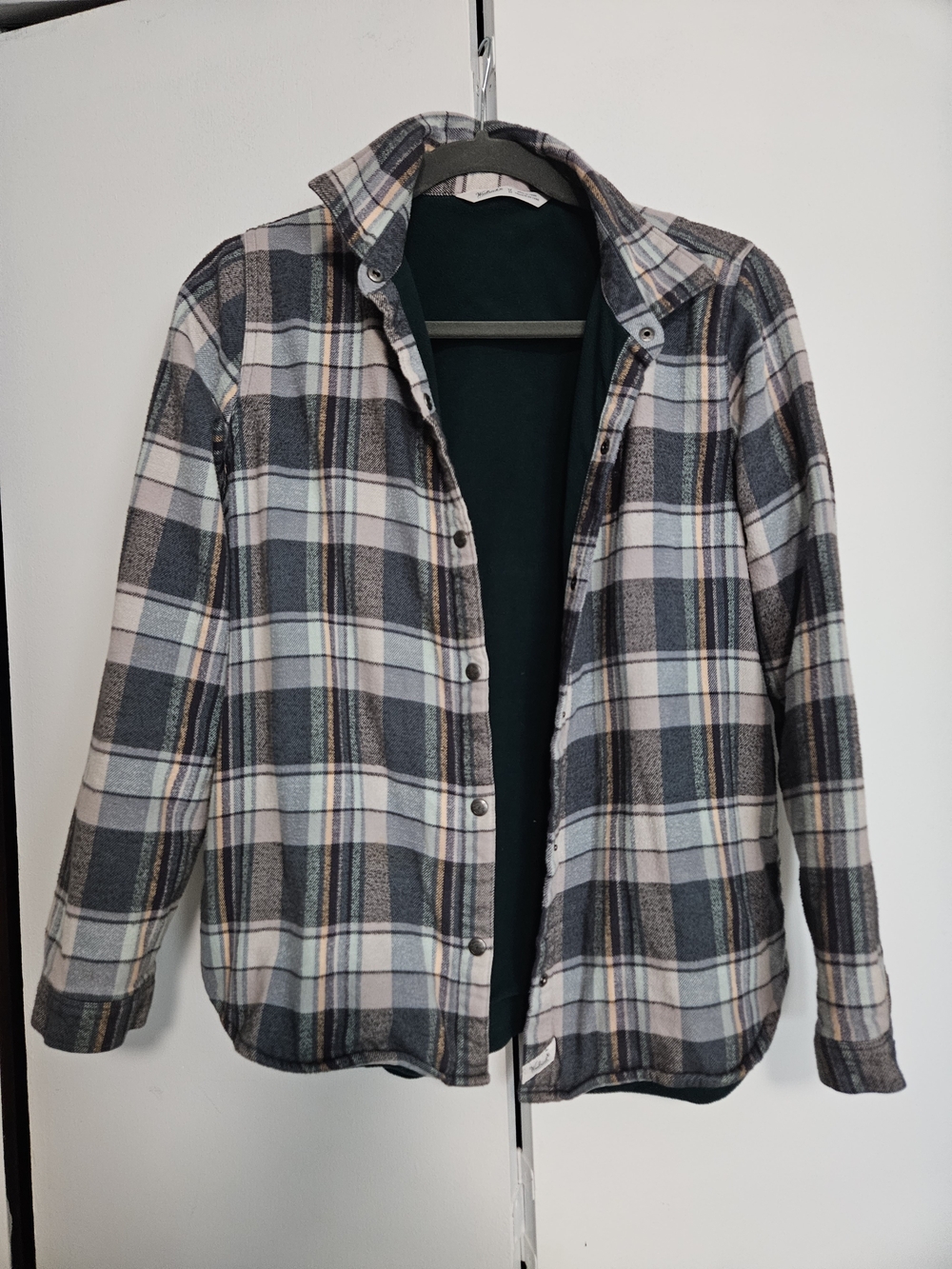 Woolrich Plaid Utility Shirt Jacket - Gray, Cream & Black